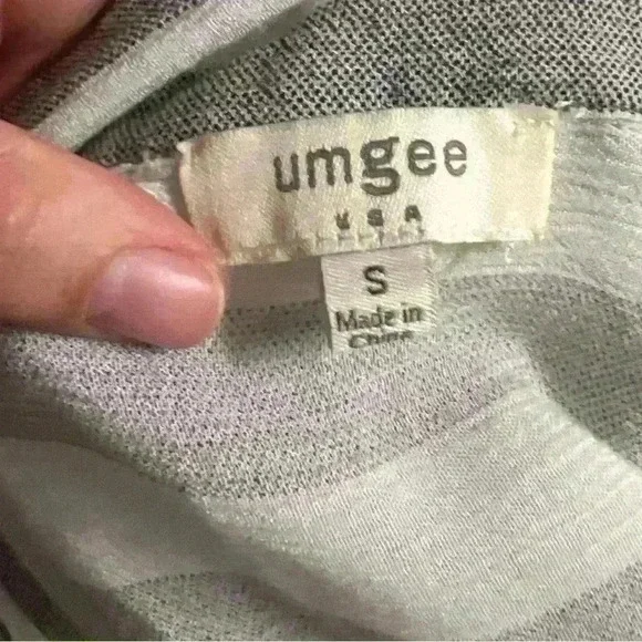 UMGEE Gray Striped Tunic Dress with Raw Hem Size S - Picture 6 of 7